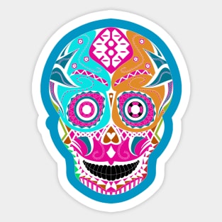 death mask in mexican technicolor ecopop Sticker
